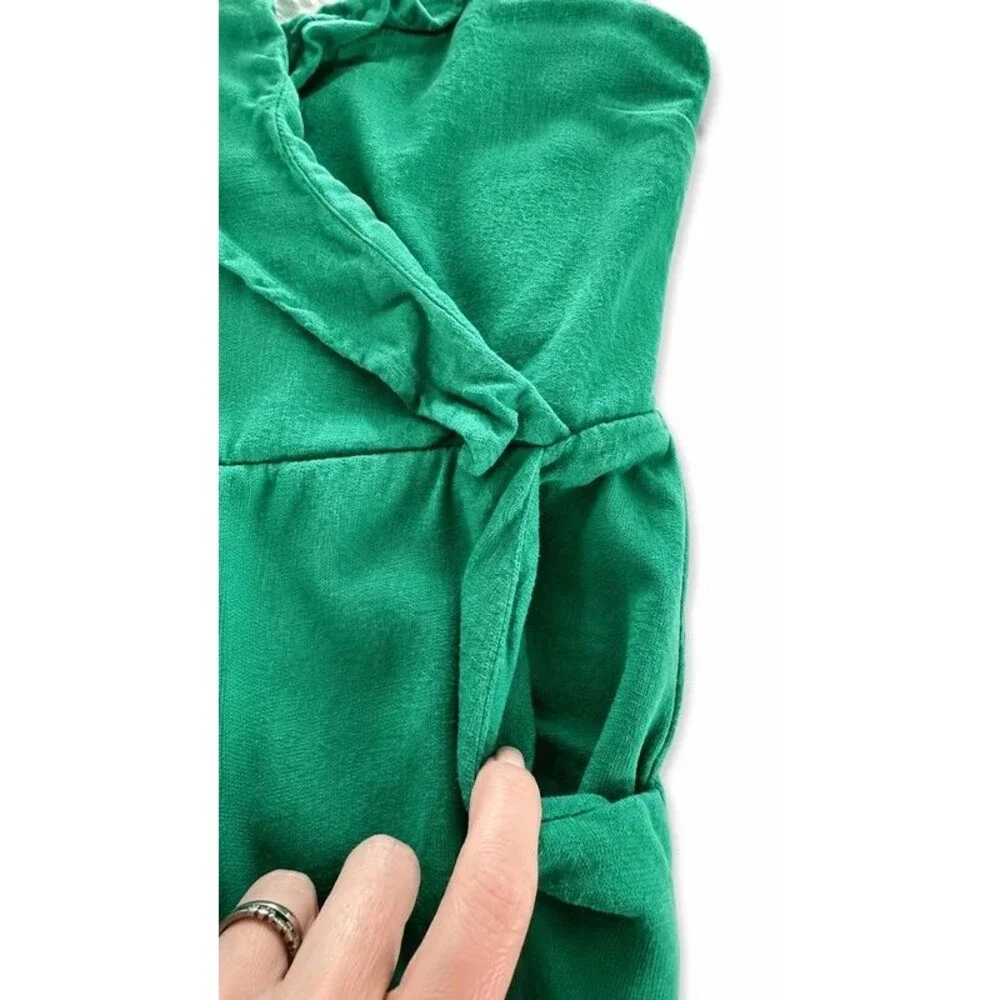 GB Girls Green Ruffle Wrap Jumpsuit Size 7 Wide Leg Adjustable Straps